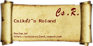 Csikós Roland névjegykártya